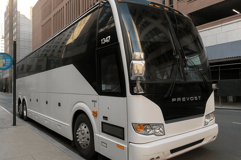 a Clearwater Minibus Company coach bus